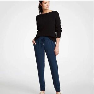 Ann Taylor Dark Teal Drawstring Joggers in size small